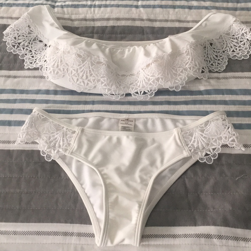 Hollister White 2 piece Bathing Suit